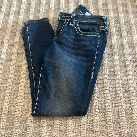 True Religion Blue Skinny Jeans with Faded Wash - Picture 2 of 3